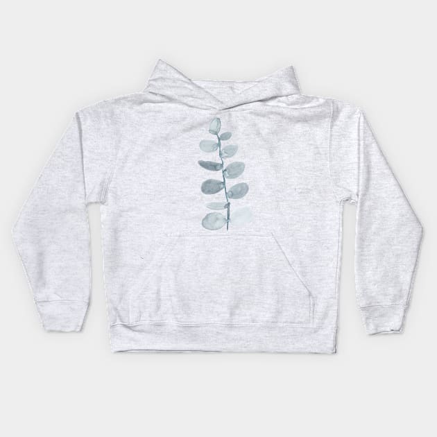 Eucalyptus Branch Kids Hoodie by emmalejones